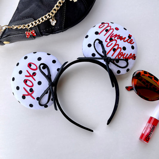Minnie Signature Black & White Polka Dot Ears