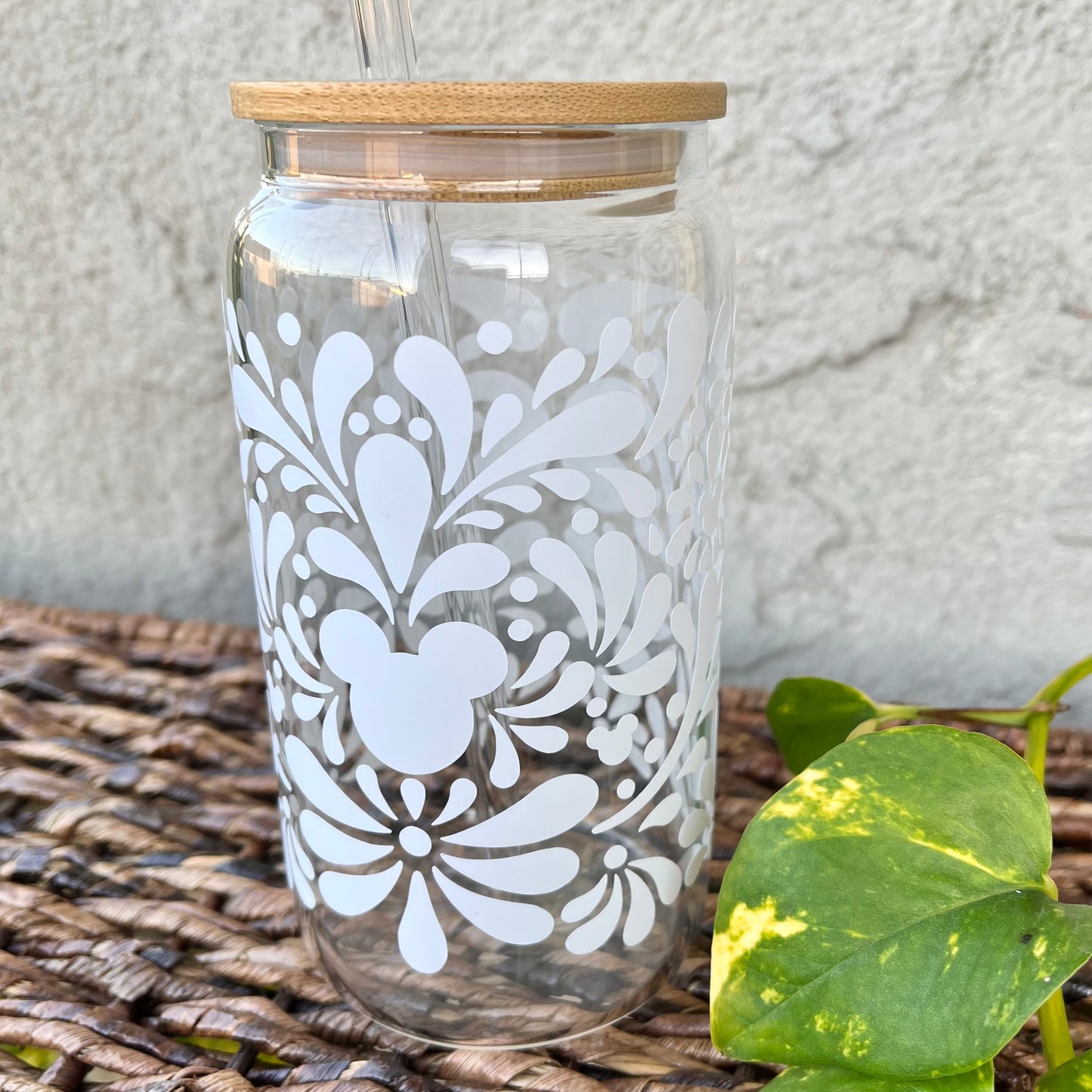 Talavera Mouse Glass Can