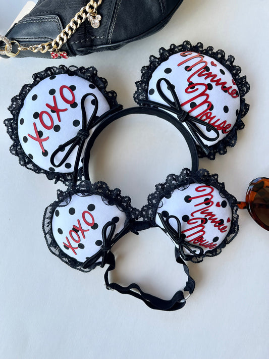 Black Polka Dot Mommy & Me-nnie Ears