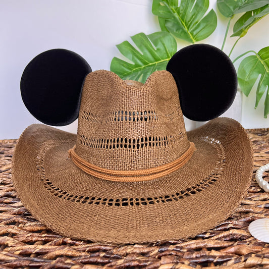 Brown Coastal Cowgirl Mouse Hat