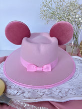 Load image into Gallery viewer, Pink Ears - Blush Pink Heart Panama Mouse Hat
