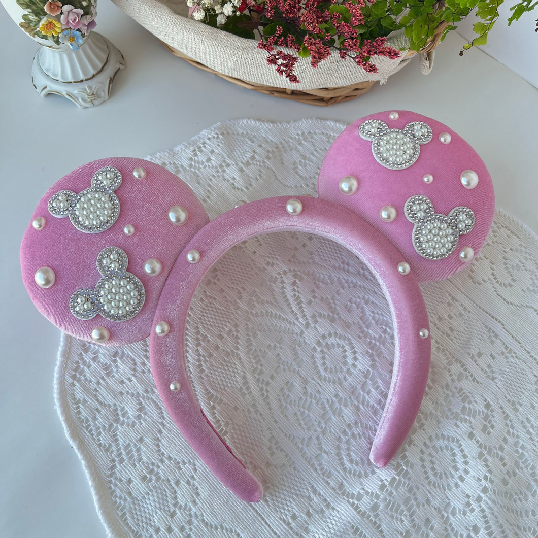 D'Luxe Light Pink Mouse Pearl Ears