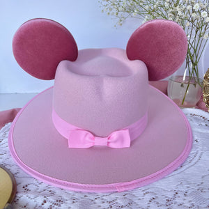 Pink Ears - Blush Pink Heart Panama Mouse Hat