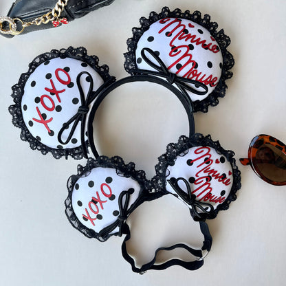Black Polka Dot Mommy & Me-nnie Ears