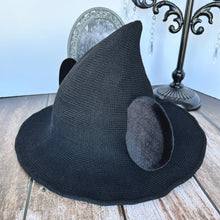 Load image into Gallery viewer, Black Mousey Witch Hat
