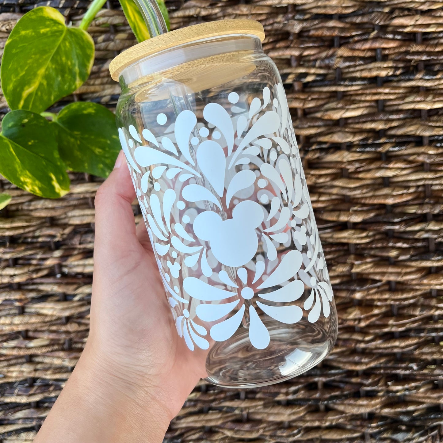 Talavera Mouse Glass Can