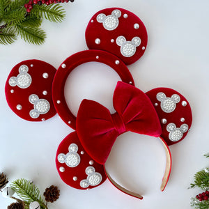 D'luxe Red Mouse Pearl Ears