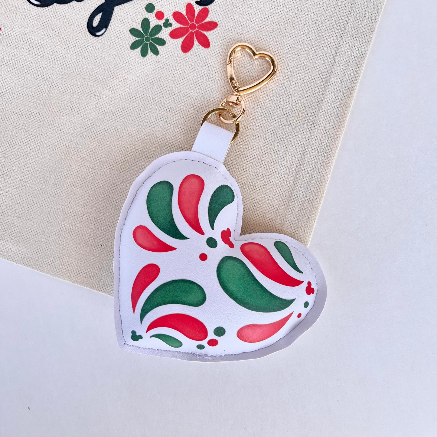 Tricolor Talavera Heart Keychain