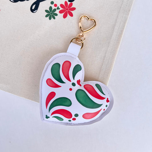Tricolor Talavera Heart Keychain