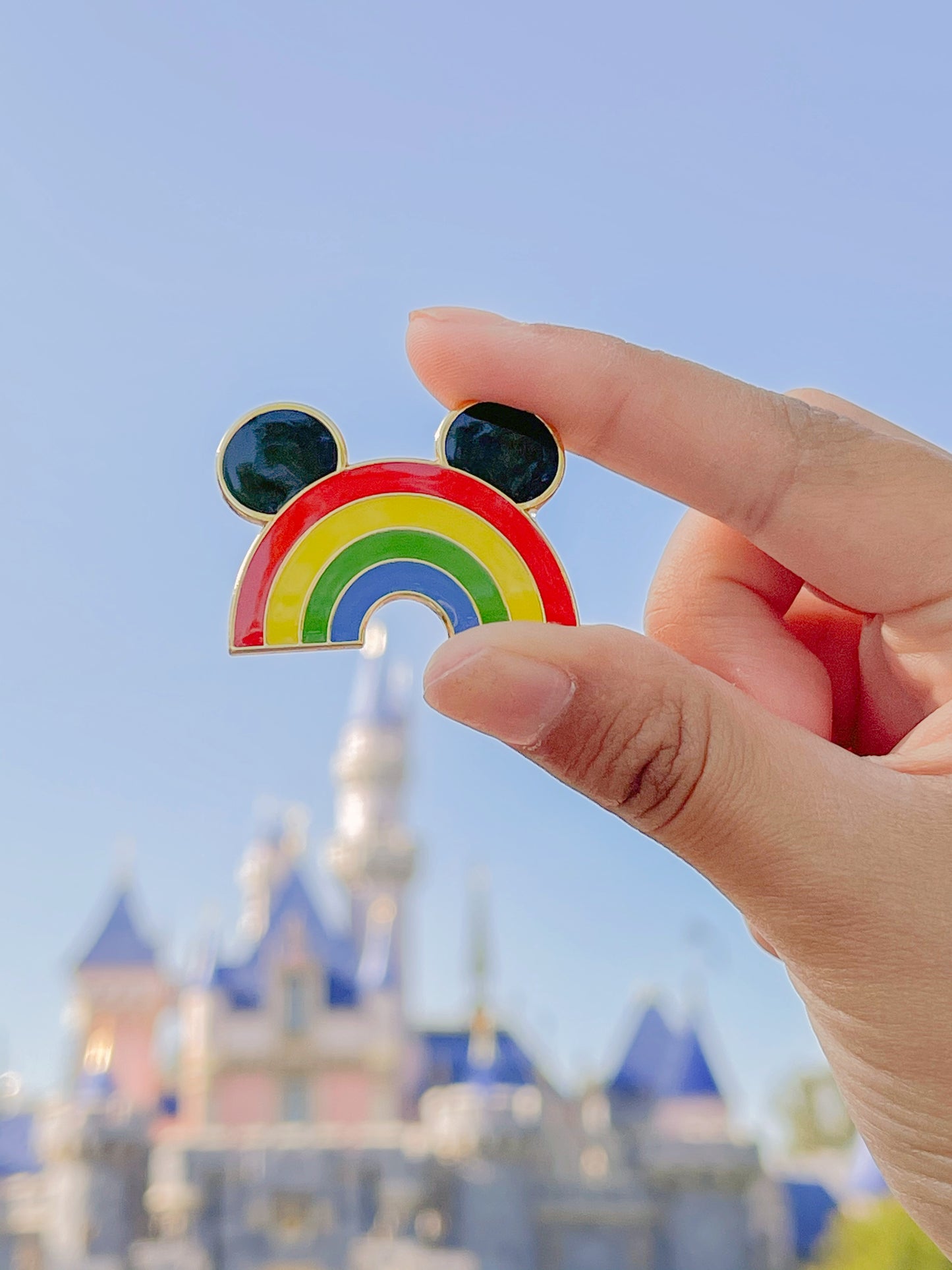 Orejas de ratón arcoiris Chapa