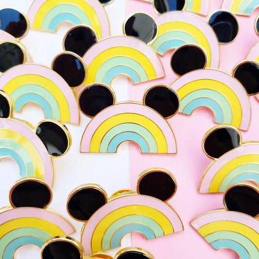 Pastel Rainbow Mouse Ears Pin