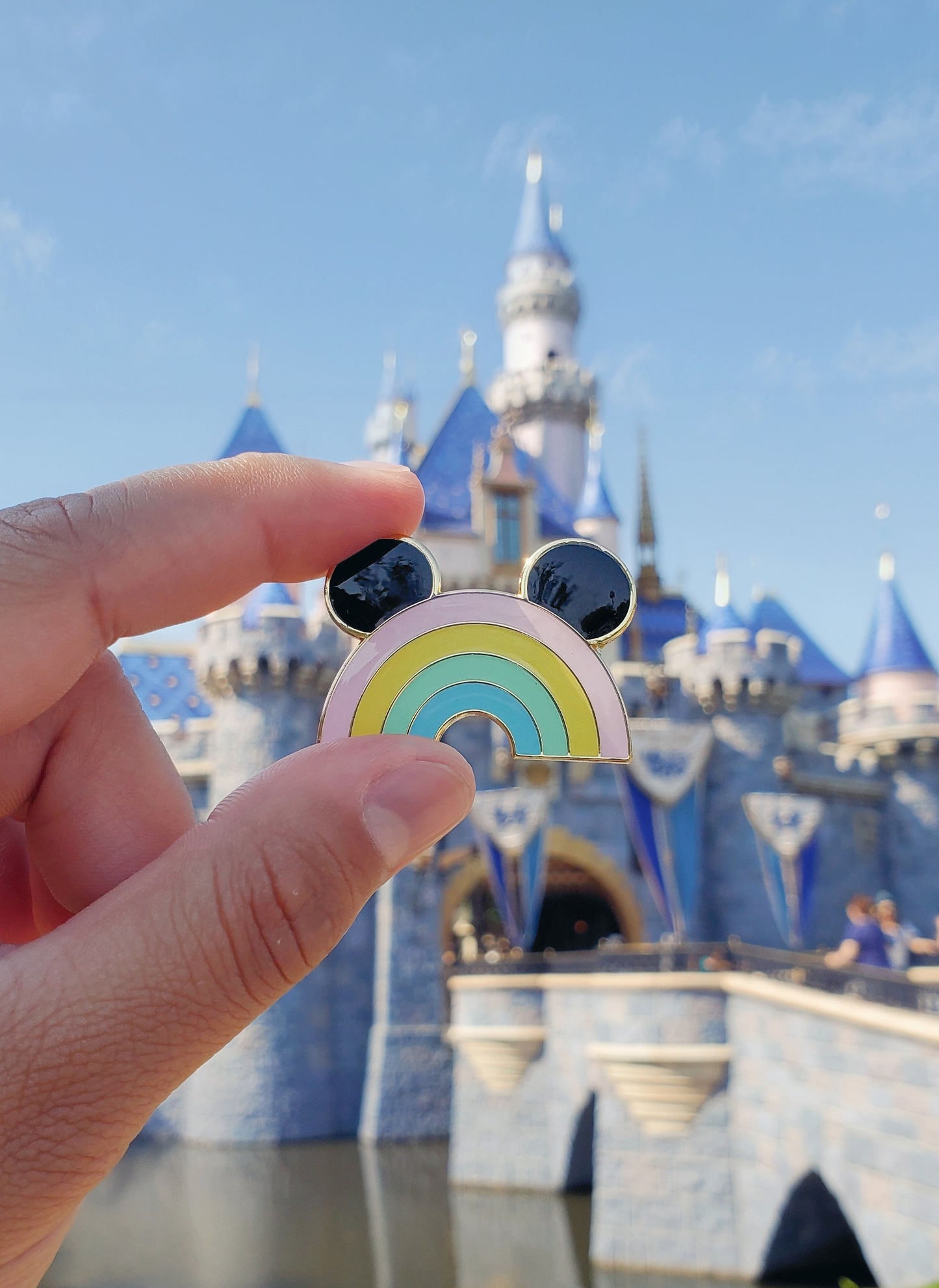 Pastel Rainbow Mouse Ears Pin