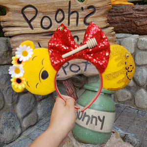 Floral Pooh Bear Ears